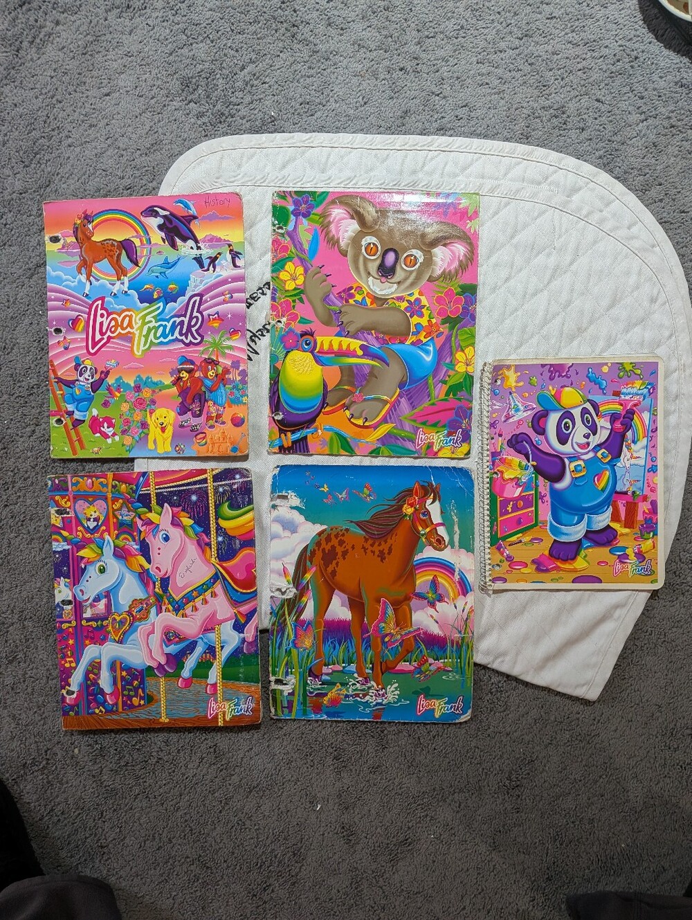5 pc Vintage 90s Lisa Frank Folders Notebook Stuart Hall Koala Horses Panda